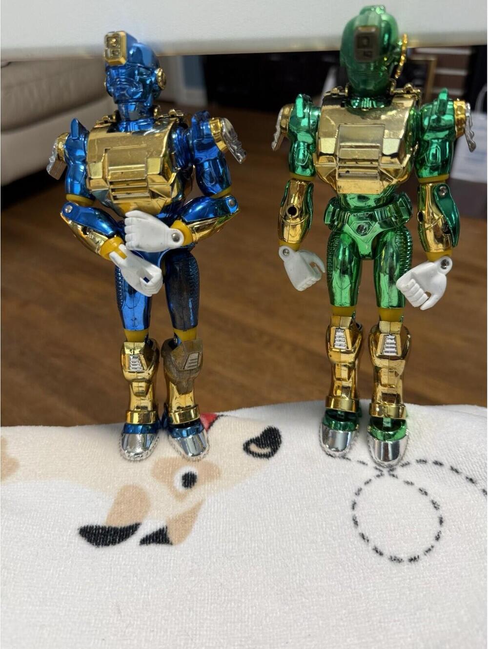 1994 Trendmasters Power Bots Ultra Chrome Blue  Figure Masterbotix Set Of 2